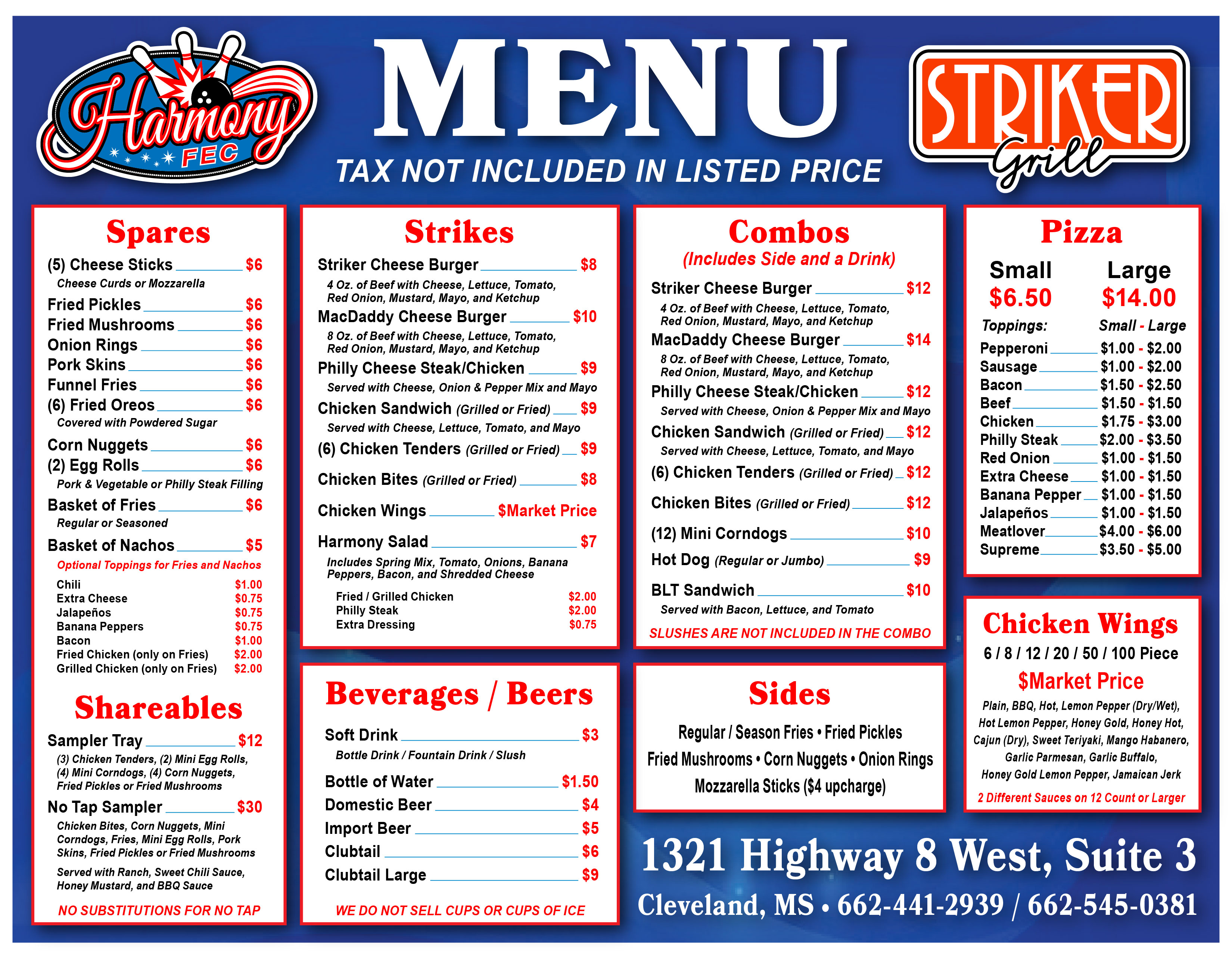 harmony fec menu